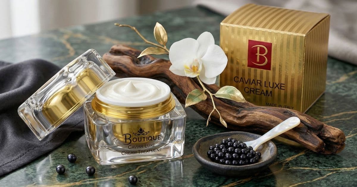 Caviar Luxe Cream Boutique trattamento viso collo anti-età lifting packaging lusso