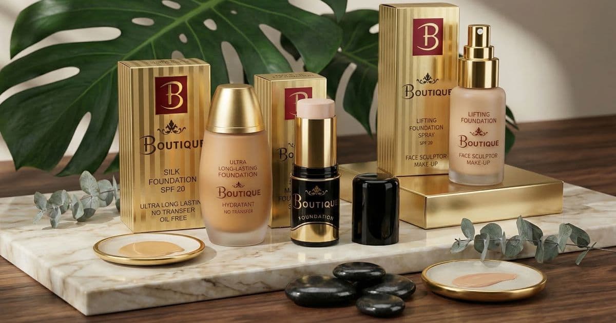 Collezione fondotinta Boutique made in Italy silk foundation stick fluido packaging